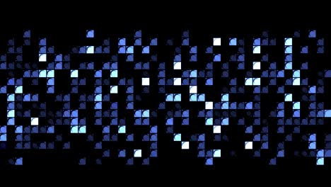 visualización pixelada abstracta del mapa del mundo. movimiento. mapa del mundo presentado esquemáticamente en cuadrados parpadeantes, bucle sin costuras.