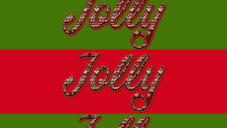 animación de texto alegre en navidad en fondo rojo y verde