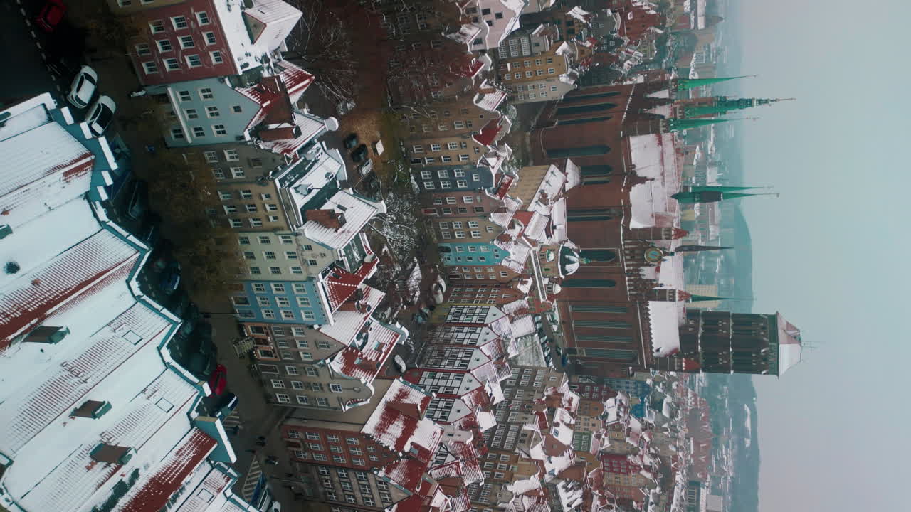 겨울 에 도시 의 공중 사진