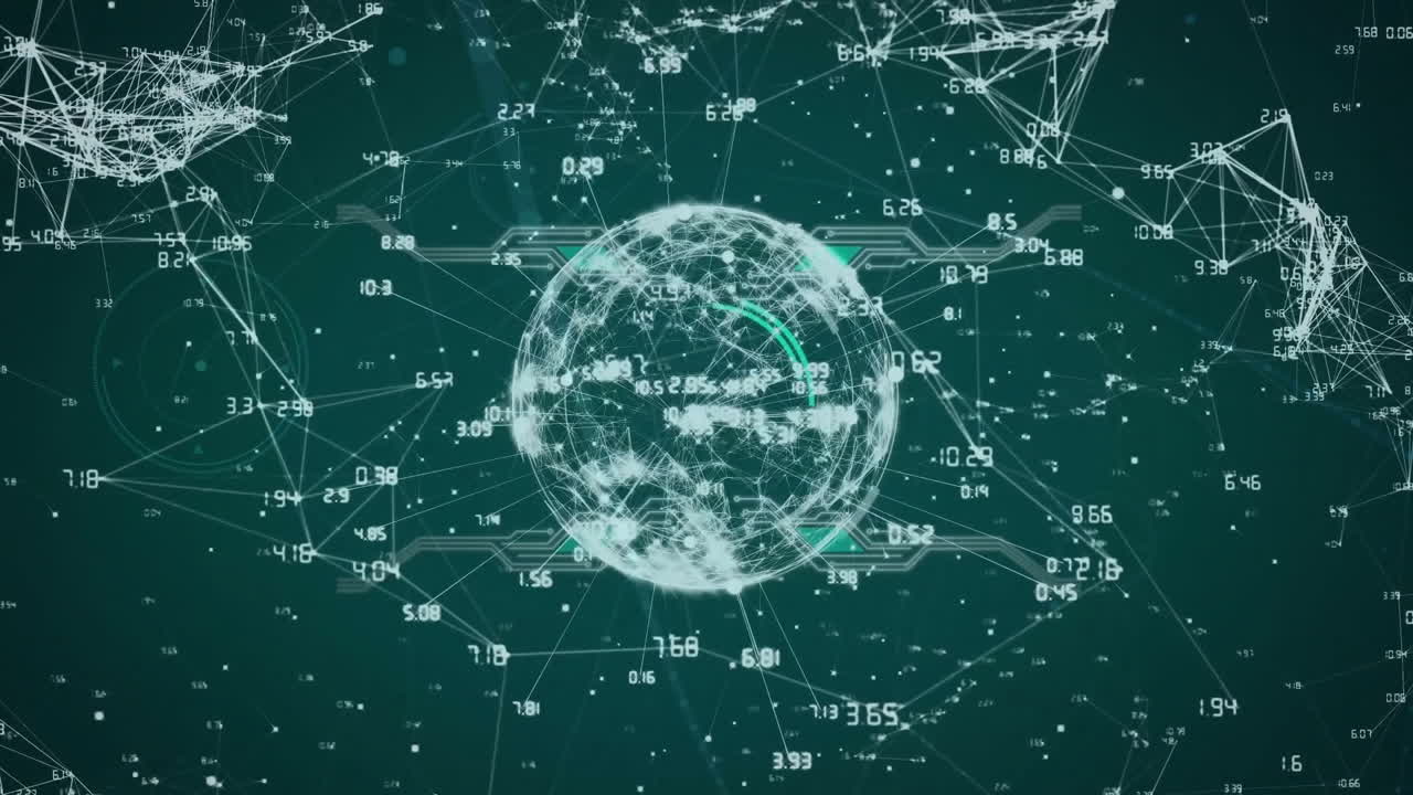 전 세계에 대한 데이터 처리 및 모양의 애니메이션