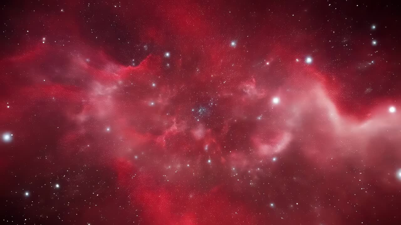 Loitontaminen, kameran panoraamakuva ja punaisen emissiosumun paljastaminen tilassa tiiviillä klusterilla