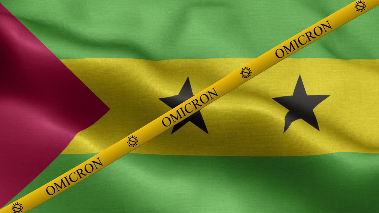variante omicron y franja de prohibición en la bandera de são tomé y príncipe - bandera de são tomé y príncipe