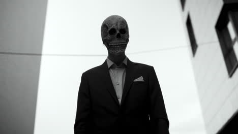 man in a skull mask
