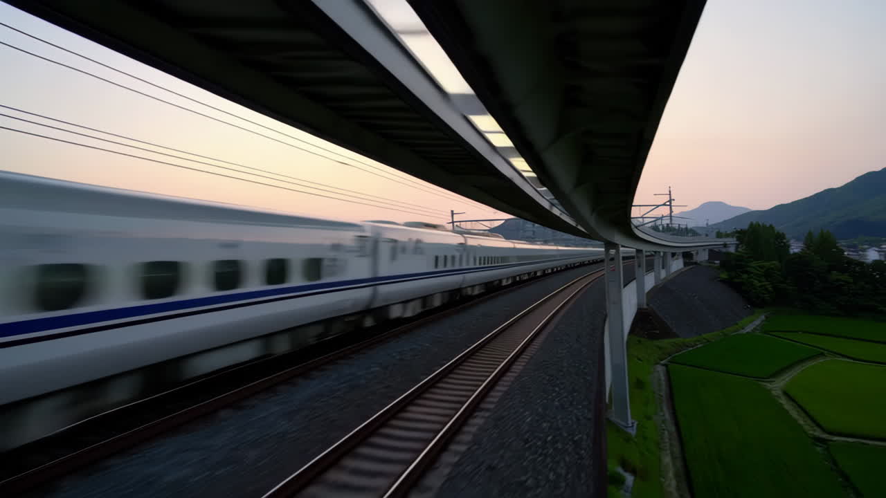 Fast Shinkansen Train in Japan