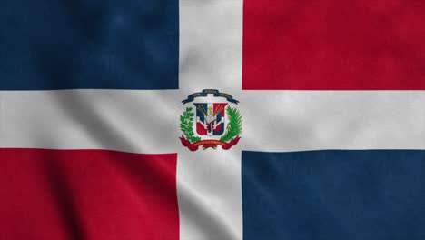 la bandera de la república dominicana ondeando en el viento.