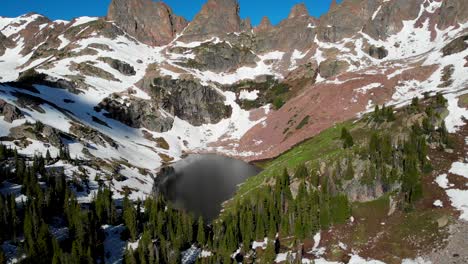 beautiful lake situated between tall mountains of colorado