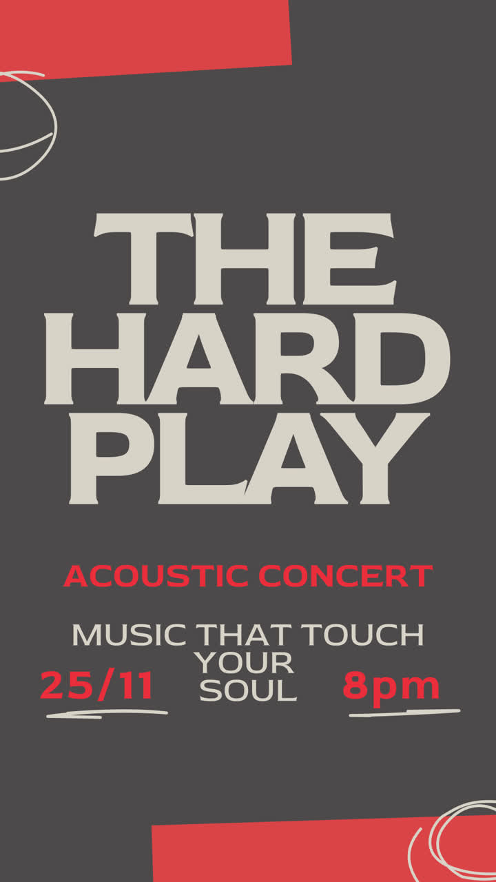 The Hard Play Acoustic Concert Poster