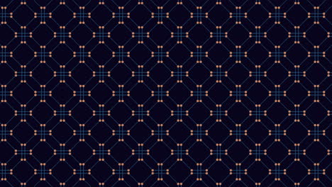 geometric black and blue pattern with grid of green dots