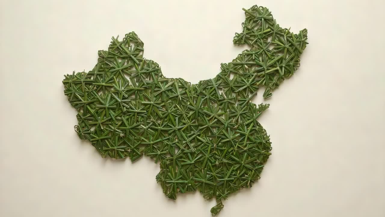 China map with water