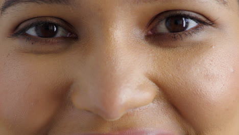 closeup of a woman testing her vision