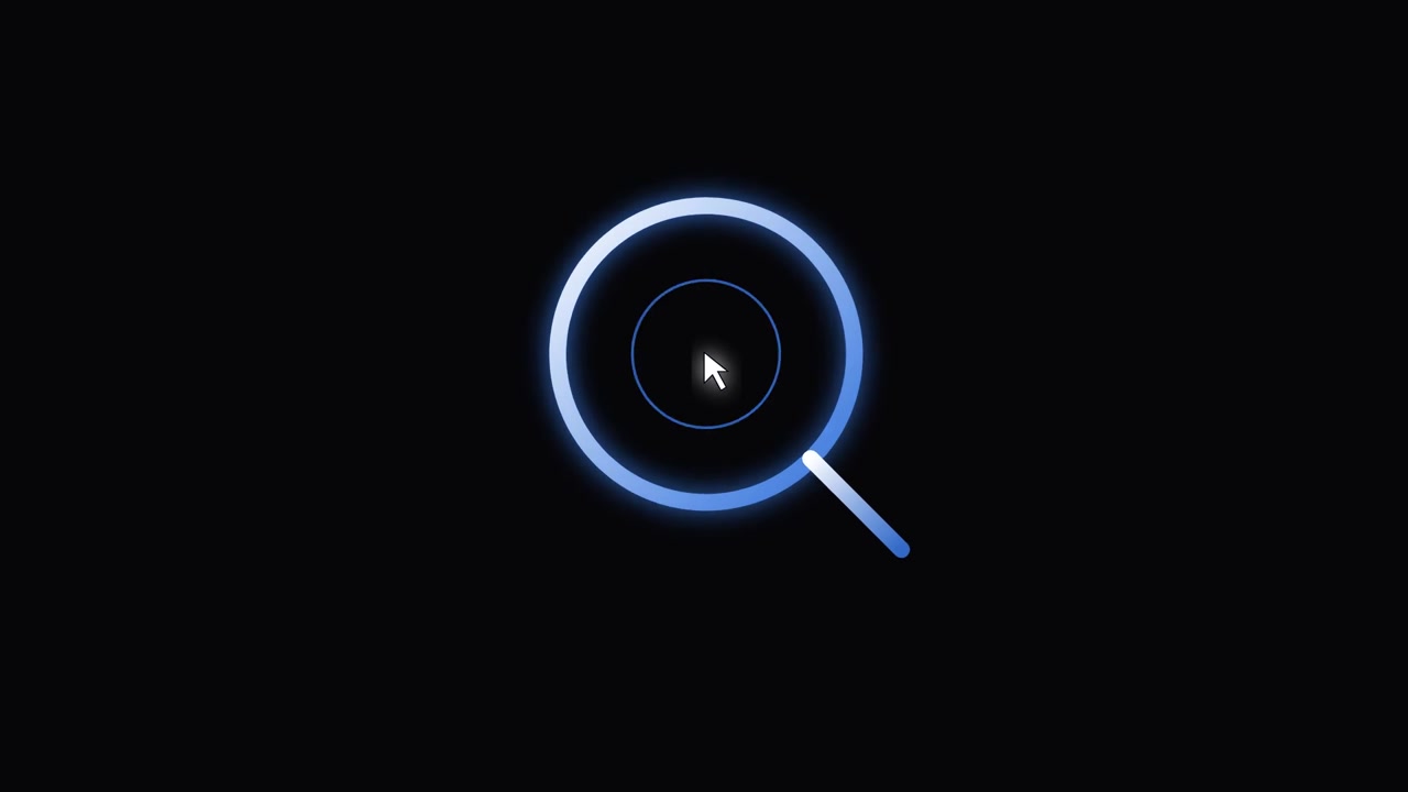 Animated Search Icon With Mouse Cursor Interaction