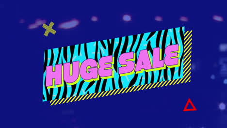animation of colorful huge sale text banner against night city traffic