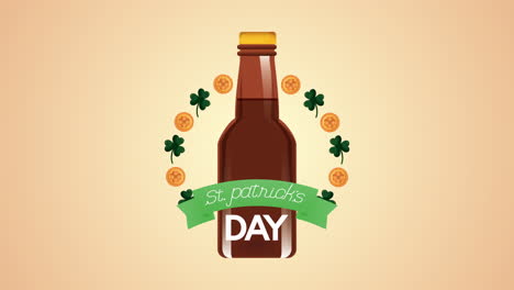 st patricks day animated card with beer bottle