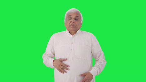 Sick-Indian-old-man-suffering-from-cold-and-cough-Green-screen