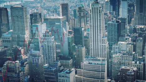 animación del procesamiento de datos financieros sobre la ciudad