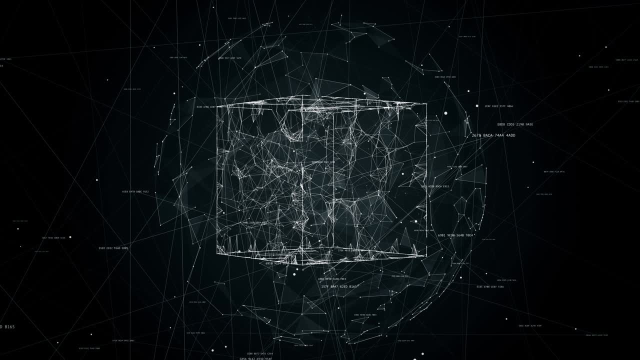 구 안의 큐브 원활한 루프 애니메이션