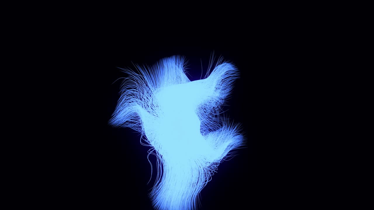 líneas brillantes azules abstractas en un fondo oscuro