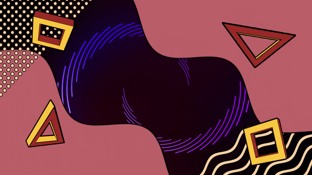 animación de formas abstractas vibrantes que se mueven sobre un fondo negro