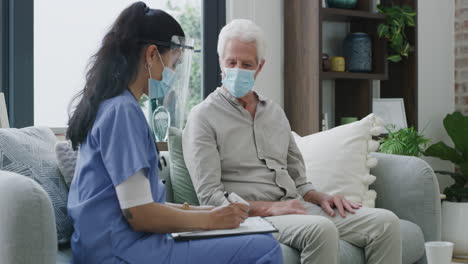 a young nurse taking her elderly patients