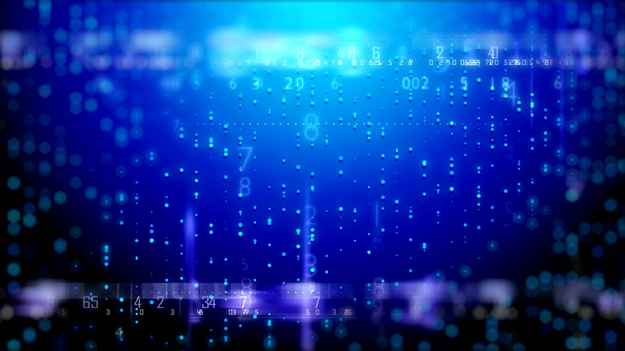 시각화: 빅 데이터 코드 디지털 프로세스, 데이터 스트림 보안 비디오, 원활한 루프, 추상적인 배경 개념