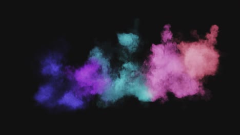 colorful ink or smoke explosions on a black background