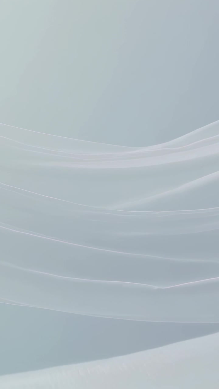 Vertical video: Looping ribbon waves drifting across pale gradient, shifting tint as wallpaper