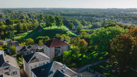 Beatiful-forward-moving-hyperlapse-of-city-Ukmerge-locaten-in-center-of-Lithuania,-Baltic-States