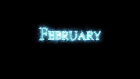 february written with blue fire. loop