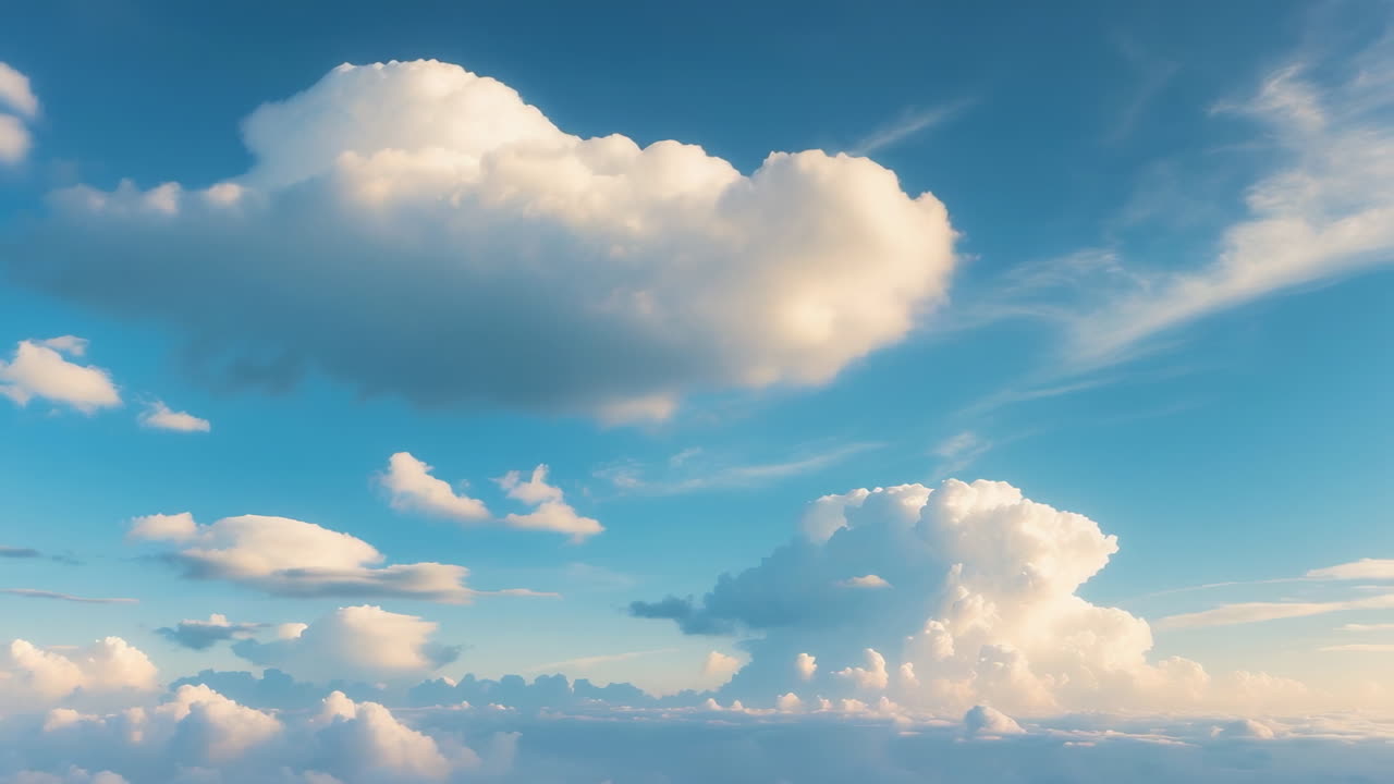 파란 하늘에 있는 털털한 구름