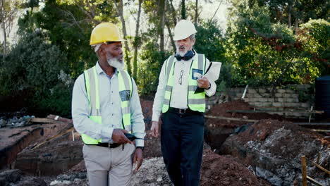 construction workers inspecting construction site