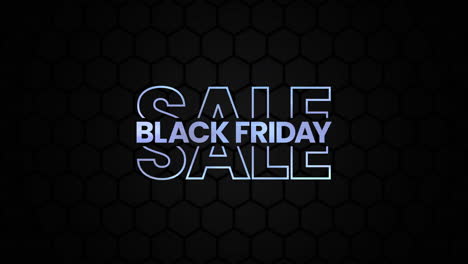 black friday graphic element with sleek multi colored hexagonal neon pattern