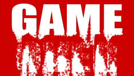 una animación de texto desmoronado con las palabras: juego terminado