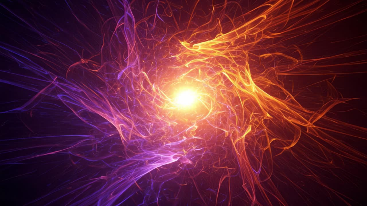 A Stunning Visual Representation of Energetic Cosmic Patterns Showcasing Vibrant Colors and Intricate Swirling Light Phenomena