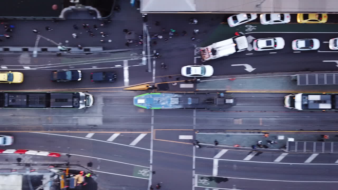 호주 멜버른의 4k 드론 트램