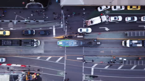 4k drone footage tram in melbourne, australia