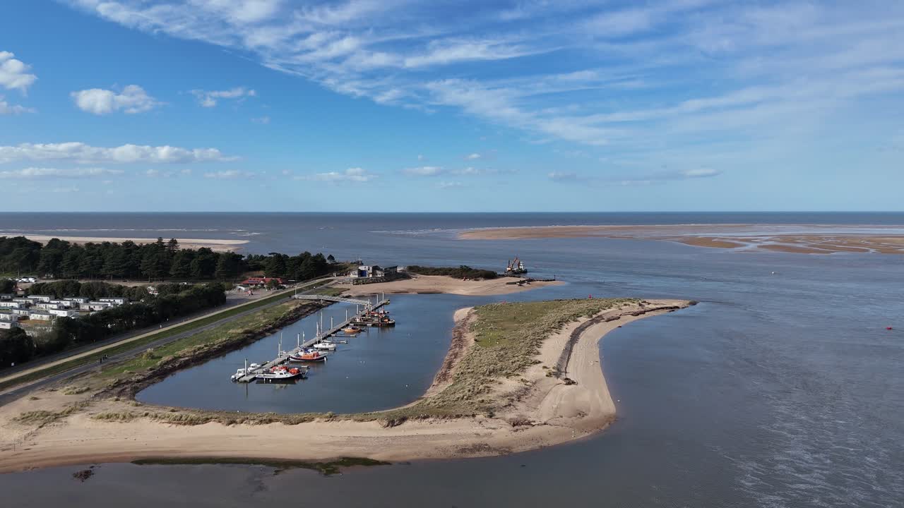 RNLI lifeboat Station Wells Next to the Sea UK aerial