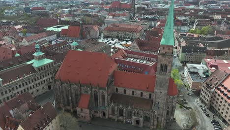 april 2024 - 4k aerial of nuremberg, bavaria, germany