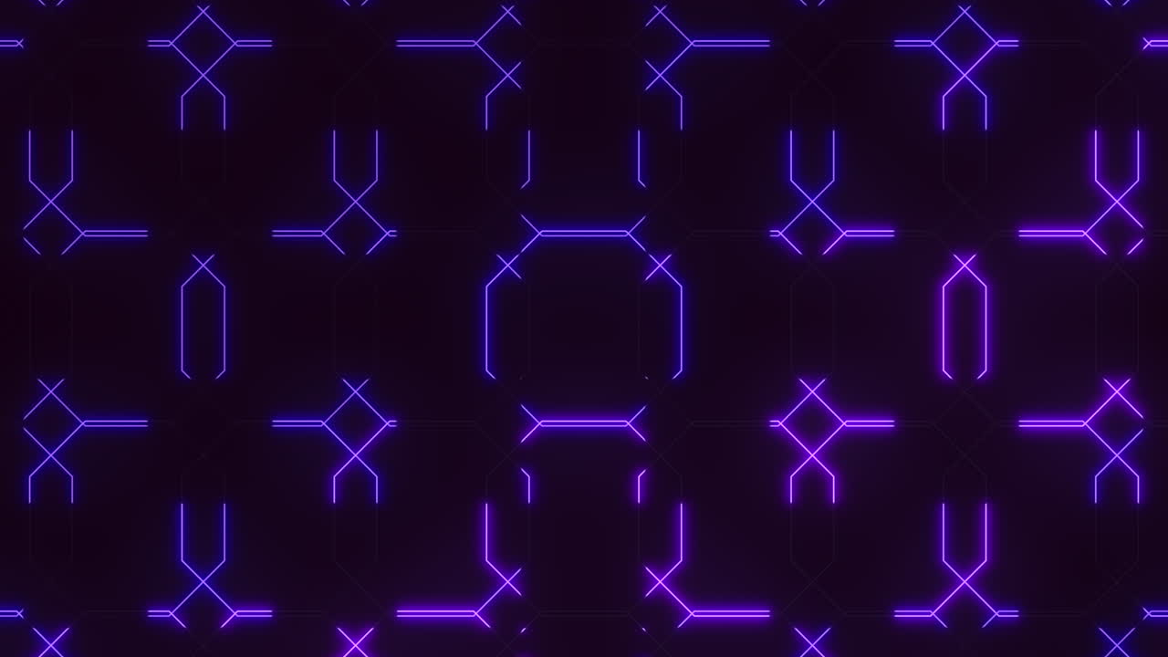 Futuristic blue and purple geometric pattern with glowing lines