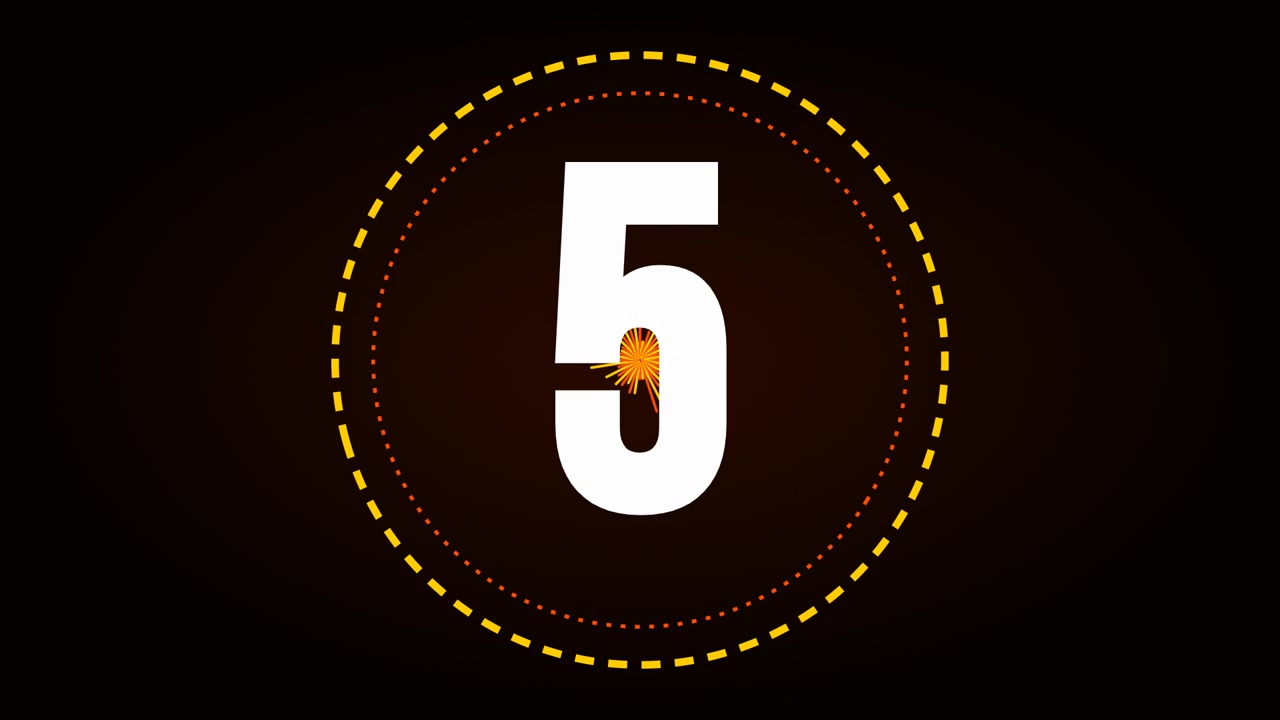 Digital Countdown Timer from Ten to Zero