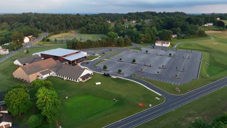 Aerial-footage-of-church