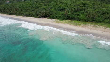 tropical waves and beach coastline at zoni beach puerto rico, caribbean island