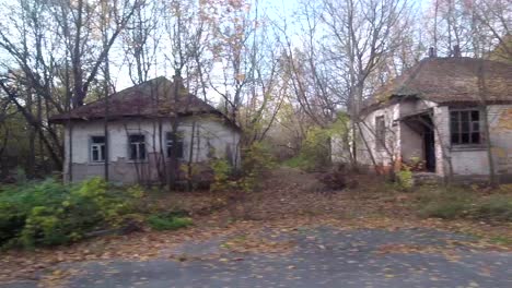 chernobyl: derelict village in pripyat, ukraine