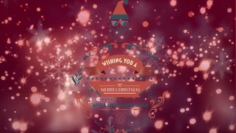 manchas brillantes de luz contra la navidad feliz y el texto de feliz año nuevo