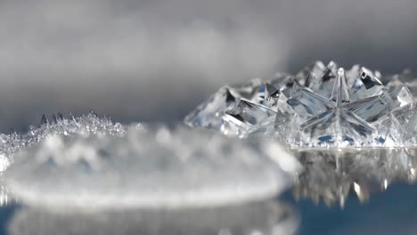 close-up of ice crystals