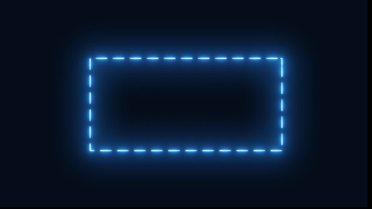 Neon blue dashed rectangle
