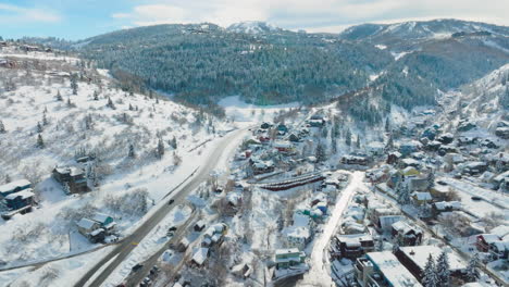 morning flight over a snowy valley, shot on dji mavic 3