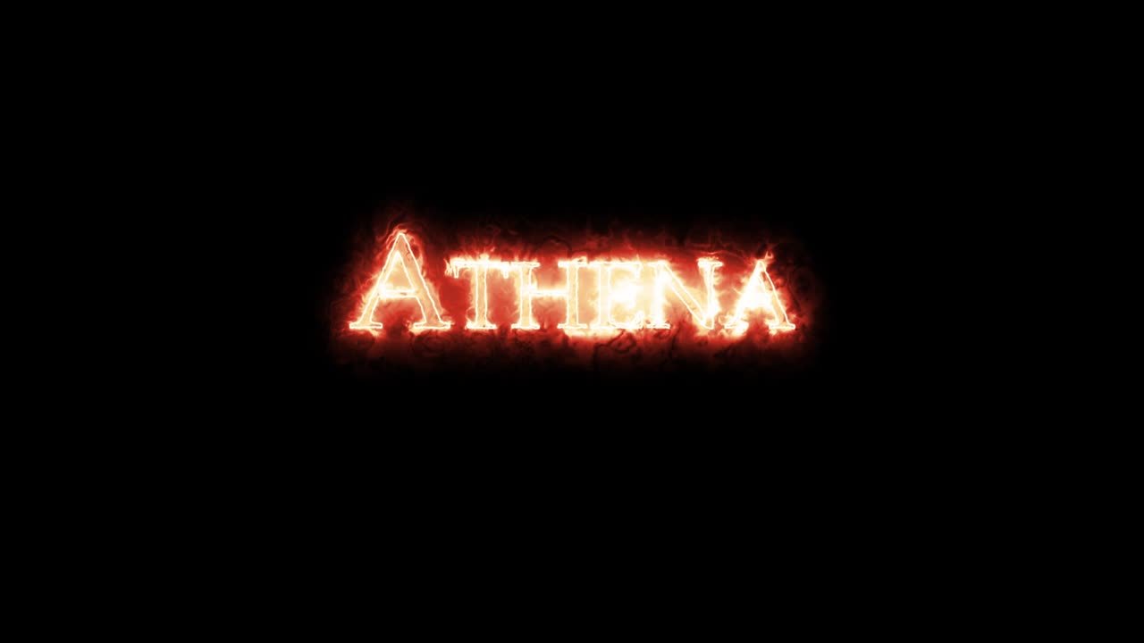 Athena written with fire. Loop
