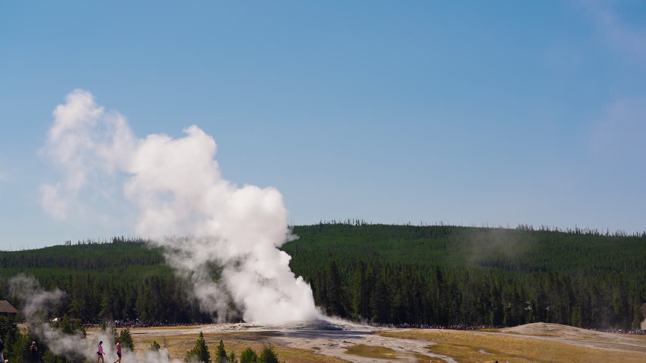 Old Faithful Geyser Eruption at Yellowstone National Park