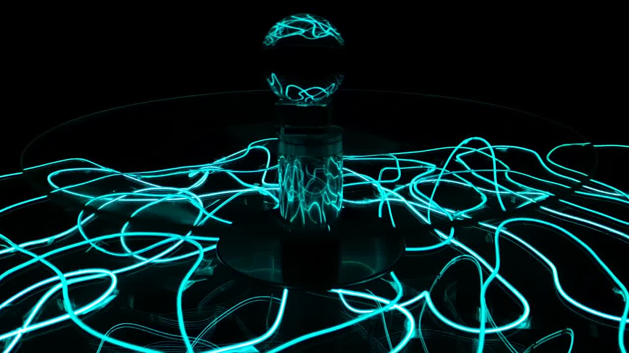 Reflection of abstract texture pattern with light on a crystal ball