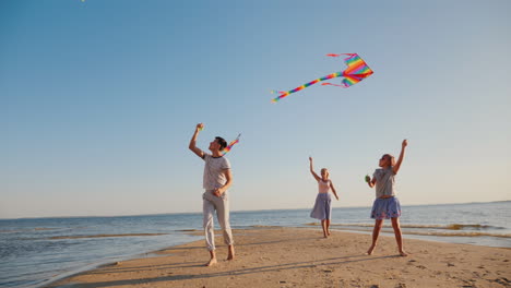 A-Young-Family-Actively-Spends-Time-Together---They-Play-Kites